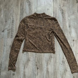 American Eagle Long Sleeve Cheetah Print Tee